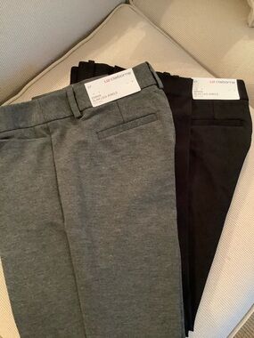 Liz Claiborne Slim Straight Ankle Pants in Gray and Black